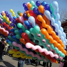 many balloons are in the shape of waves