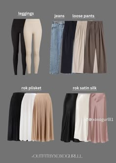 Hijab Essentials Fashion, Wife Leg Pants Outfit Casual, Basic Items Clothing, Capsule Wardrobe For Hijabi, Hijabi Wardrobe Essentials, Modest Fashion Skirts, Modest Wardrobe Capsule, Must Have Tops For Women, Modest Wardrobe Essentials