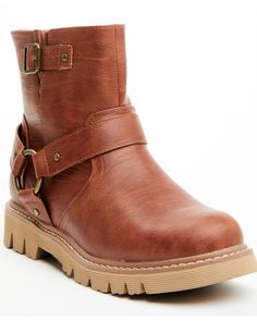 Patches Fashion, Rounded Toe Boots, Leather Upper, Turn Ons