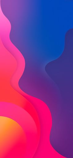 an abstract background with wavy shapes in pink, blue and orange colors on the left side of the image