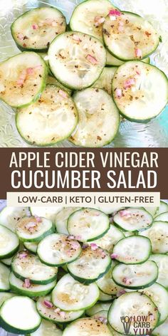 sliced up cucumber salad with text overlay