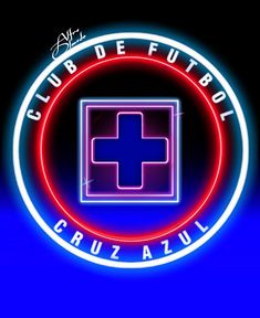 a neon sign with the words club de futuroll cruz azul on it