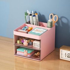 desk drawer storage box Makeup and stationary Organizer roomtery Penyimpanan Makeup, Office Supply Storage, Desk Stationery, Organized Desk Drawers, Pen Organization, Mini Storage, Stationery Storage, Stationery Organization, Supplies Organization