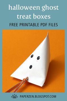 halloween ghost treat boxes that are free printable for kids and adults to make with