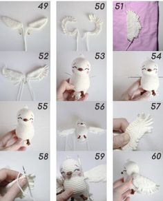 the instructions for how to crochet an owl