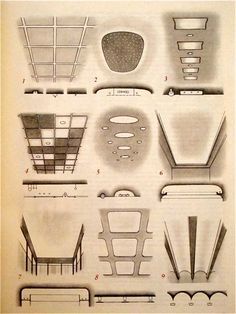 an old book with different types of furniture