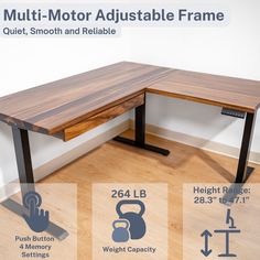 a table with measurements for the height and width