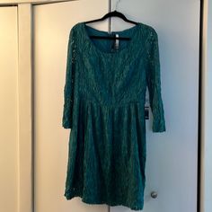 New With Tags, Sheer Sleeve But Inside Lining, Beautiful Dark Greenish Blue Color. Runs Small. Kenzie Dress, Greenish Blue Color, Greenish Blue, Sheer Sleeves, Xl Dress, Lace Dress, Blue Green, Blue Color, Womens Dresses