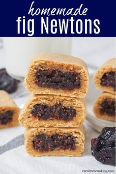 homemade fig newtons stacked on top of each other