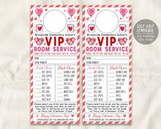 two red and white valentine's day party tickets