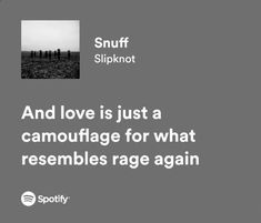 an advertisement with the words and love is just a camouflage for what resembles rage again