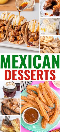 mexican desserts collage with text overlay