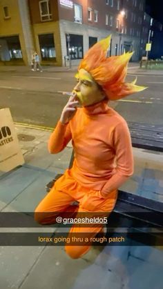 Late Halloween Costumes Ideas, Lorax Costume Funny, Lorax Cosplay, Lorax Aesthetic, Lorax Costume, Halloween Comics, Celtic Festival, Halloween Post, Me Core