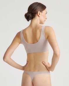 Slip into your new favorite bralette. Made with OCS-certified organic cotton, our tank bralette is soft and comfortable with just the right amount of coverage, and the smooth elastic band keeps everything in place with absolutely no irritation. Make it match with our Organic Cotton Thong, Bikini or Hipster.  | Quince | Women's Tank Top Bralette in Mink, Size XL, Organic Cotton Silk Pajamas Shorts, Cotton Bralette, Silk Pajamas, Cotton Tank Top, Classic Blue, V Neck Tee, Elastic Band, Bralette, Tank Tops Women