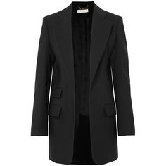 Chloé Wool and Silk-Blend Blazer ($3,395) ❤ liked on Polyvore featuring outerwear, jackets, blazers, black, long line blazer, chloe blazer, longline jacket, wool jacket and slim fit wool blazer Stone Blazer Outfit, Black Blazer Casual, Blazer Casual Outfit, Black Blazer Outfit, Blazers Black, Blazer Outfits For Women, Slim Blazer, Slim Fit Blazer, Blue Ripped Jeans