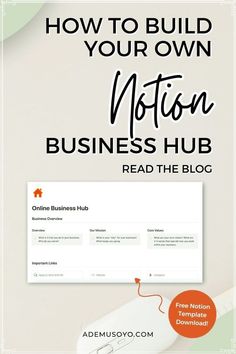 the business hub page with text that reads how to build your own motion business hub read the blog