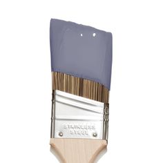 a blue and white paint brush with silver tips