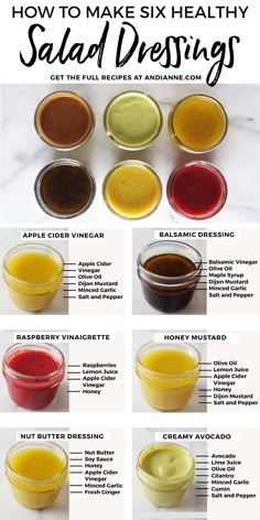 how to make six healthy salad dressings