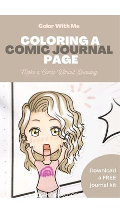 an adult coloring book with the title'coloring a comic journal page make a comic without drawing '