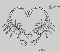 two scorpions in the shape of a heart