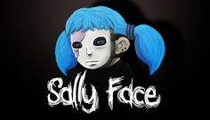 a cartoon character with blue hair wearing a black t - shirt that says sully face