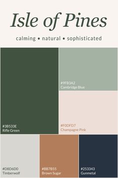 the color scheme for this is called isle of pines, calming natural - sophisticateded