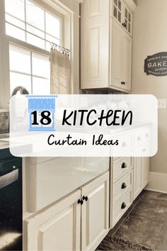 Farmhouse Curtain Ideas Kitchen, Over The Sink Curtain Ideas, Curtains With Blinds Kitchen, Over The Sink Curtains, Window Treatments Above Kitchen Sink, Kitchen Curtain Decor Ideas, Kitchen Cafe Curtain Ideas, Kitchen Curtains And Blinds