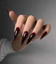 Vampy Nails Acrylic, Dark Coquette Nails, Vampy Nails