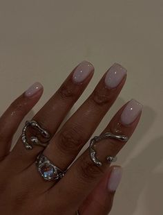 Natural Nails Manicure, Milky Nails, Work Nails, Classy Acrylic Nails, Short Square Acrylic Nails, Short Acrylic Nails Designs, Pretty Hands, Neutral Nails, Square Acrylic Nails