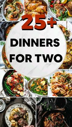 the 25 dinners for two are shown in this collage