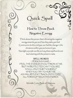 Banish Negative Energy, Karma Spell, Banishing Spell, Revenge Spells, Good Luck Spells, Spells For Beginners, Easy Spells, Authentic Love