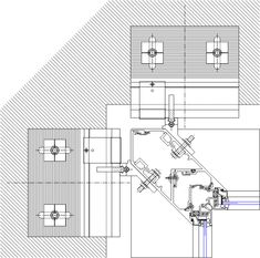 an architectural drawing of a building with pipes and valves