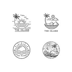 four different logos for the island