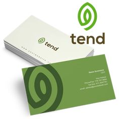 a business card with the word tendd on it and an email logo next to it