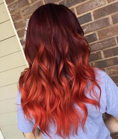 Red Brunette Hair, Red Hair Color Shades, Hair Color Red Ombre, Ombre Hair Color Ideas, Best Ombre Hair, Black Red Hair, Blond Ombre, Brown Ombre Hair