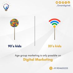 an info graphic showing the age group marketing is only possible on digital marketing and 90's kids