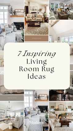 living room rugs and couches with the words 7 amazing living room rug ideas