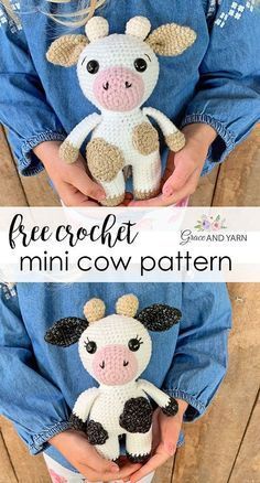 Crochet And Create Free Patterns, Pink Cow Crochet Pattern, Free Kitty Crochet Pattern, Kawaii Cuddler Crochet Pattern Free, Easy Crochet Stuffy, Free Plush Amigurumi Patterns, Pop Culture Crochet Patterns, Diy Farm Decorations, Premier Parfait Yarn Crochet Patterns