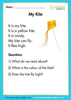 a book with an image of a kite and the words, my kite it is a yellow kite