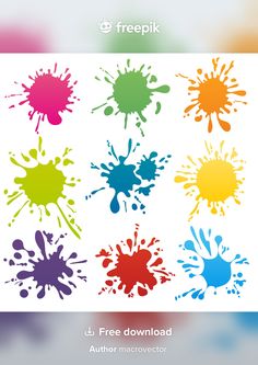 colorful paint splattered on a white background with the text free png files