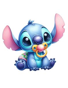 an image of a cartoon character with big eyes and a pacifier in his mouth