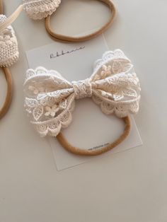 Make Headbands, Sewn Hair Accessories, Lace Hair Bow, Newborn Bows Headband, Baby Headband, Lace Crafts Ideas, Newborn Hair Bows, Lace Hair Accessories, Baby Girl Hair Accessories