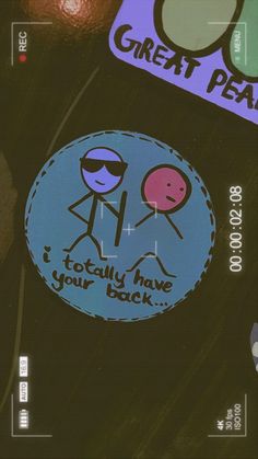 a sticker with two people on it that says i totally have your back