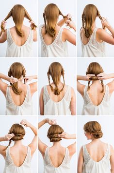 Chignon Simple, Balayage Bob, Diy Wedding Hair, Step By Step Hairstyles, Bridal Updo, Elegant Updo