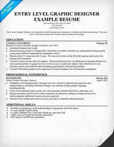 an entry level graphic designer resume is shown in this file, it shows the skills and abilities