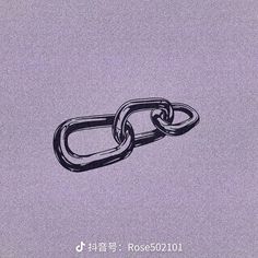 a black and white drawing of two links attached to each other on a gray background