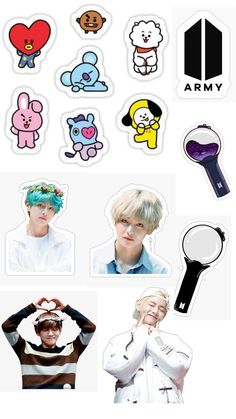 the stickers are all different colors and shapes