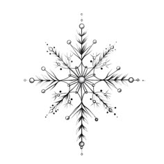 a black and white snowflake on a white background