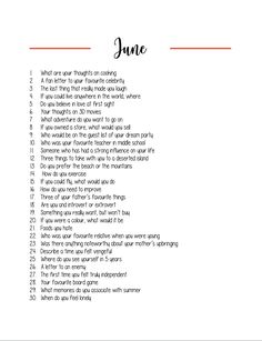 a poem written in black and white with the words june on it's side