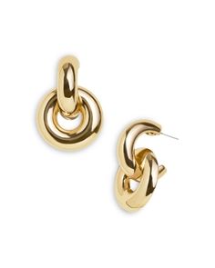 Baublebar Mia Linked Circle Drop Earrings Chic Earrings Classy, Earring Inspo, Jewelry Wishlist, Gold Bead Earrings, Chic Earrings, Winter Formal, Colby, Gold Drop Earrings, Simple Jewelry